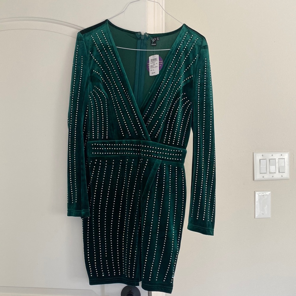 Windsor Green Studded Mini Dress